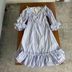 Mille Resort Travel Blue White Stripped Midi Dress Size XS